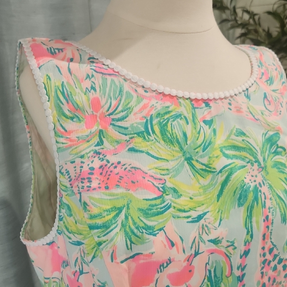 Tropical Print Sleeveless Dress - Picture 3 of 6